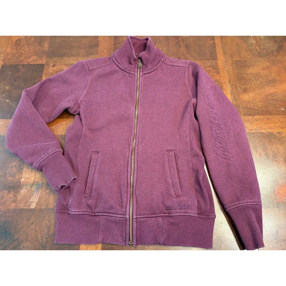Carhartt Women’s Small Purple Full Zip Sweatshirt Jacket Preowned